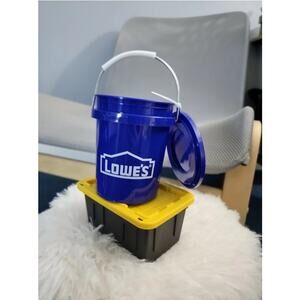 Lowes Black/Yellow Teeny Tiny Tote with Mini Teeny Tiny Lowe’s Bucket w/lid